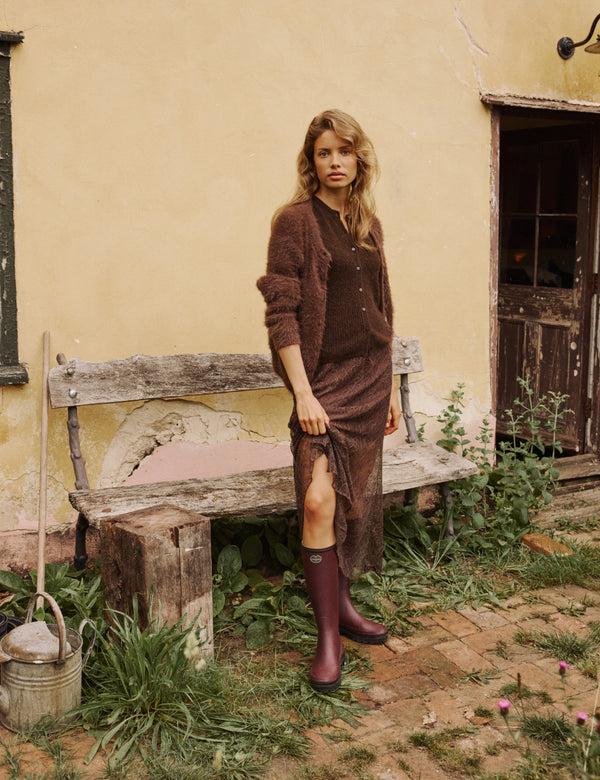 nobody’s child Brown Fluffy Long Sleeve Knitted Cardigan