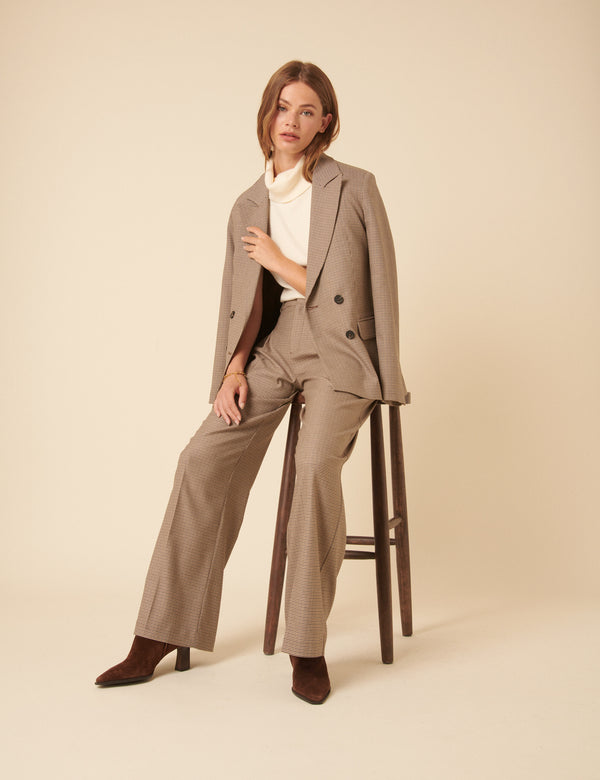 Nobody’s Child Brown Heritage Check Tailored Trousers