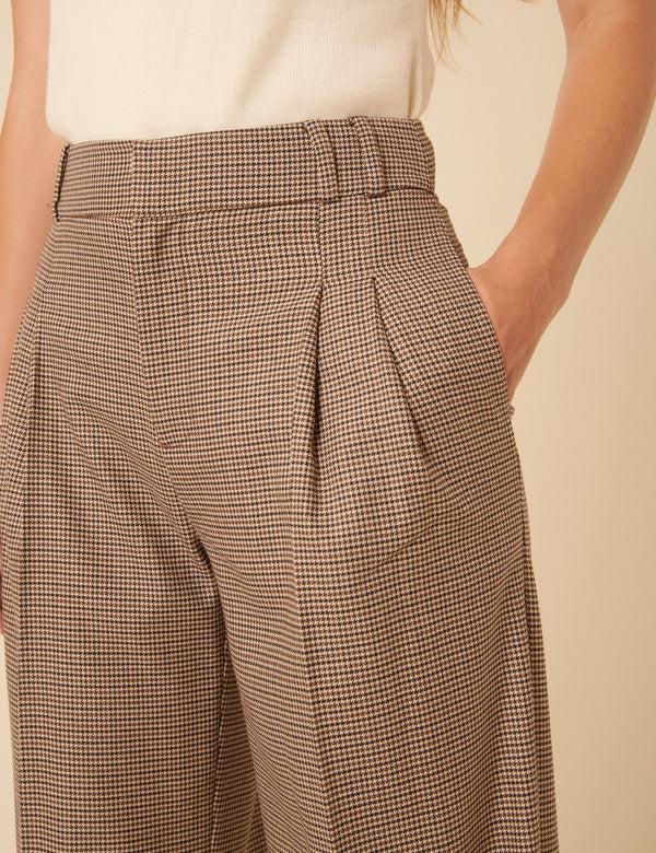 Nobody’s Child Brown Heritage Check Tailored Trousers