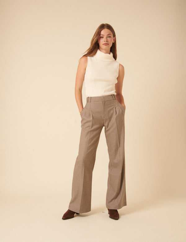Nobody’s Child Brown Heritage Check Tailored Trousers