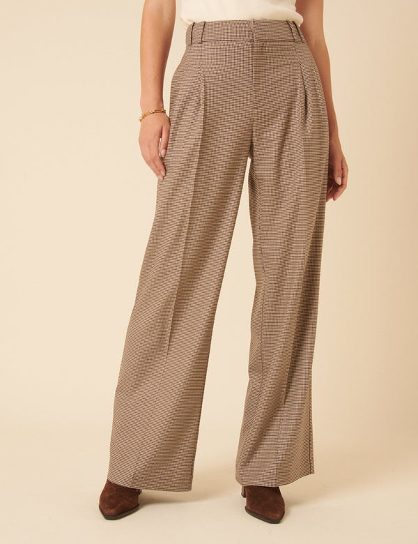 nobody’s child Brown Heritage Check Tailored Trousers