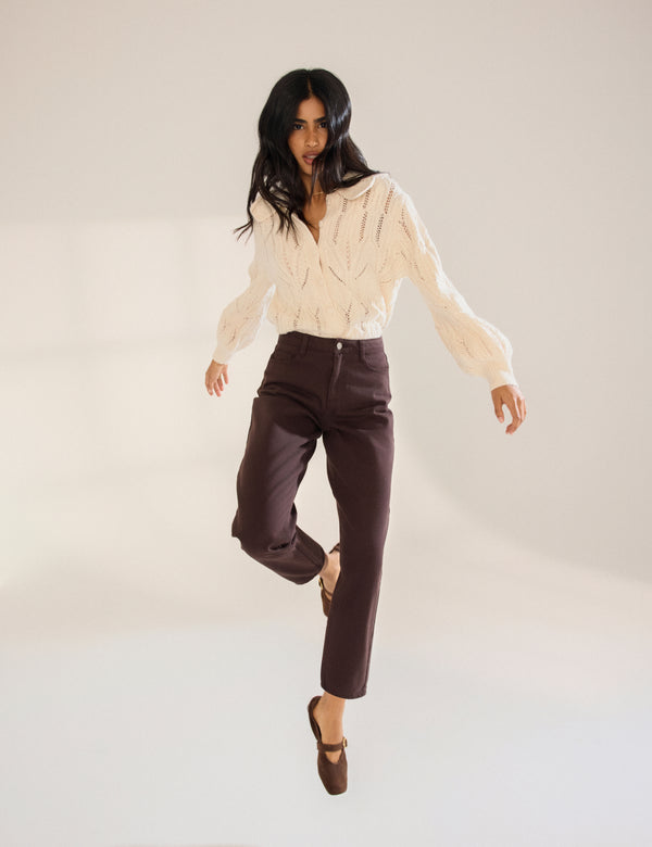 nobody’s child Brown High Rise Putney Barrel Leg Jeans