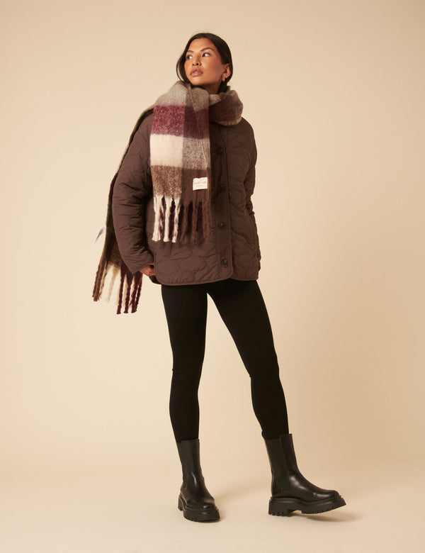 Nobody’s Child Brown Reversible Borg Qulited Jacket