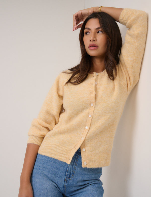 Nobody’s Child Butter Yellow Barrel Sleeve Cardigan