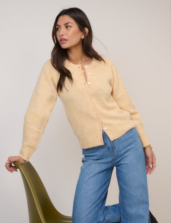Nobody’s Child Butter Yellow Barrel Sleeve Cardigan