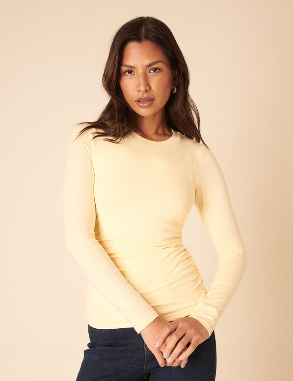 Nobody’s Child Butter Yellow Crew Neck Long Sleeve Top