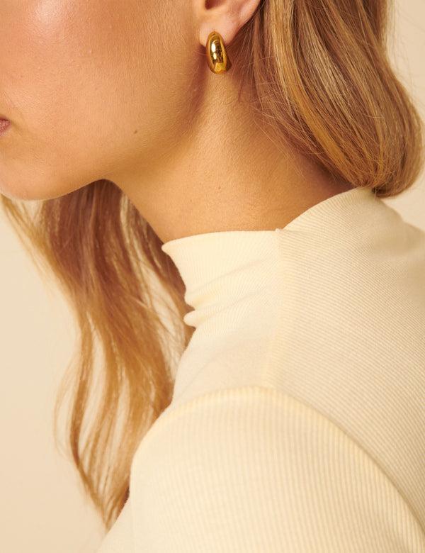 Nobody’s Child Butter Yellow Ribbed High Neck Long Sleeve Top