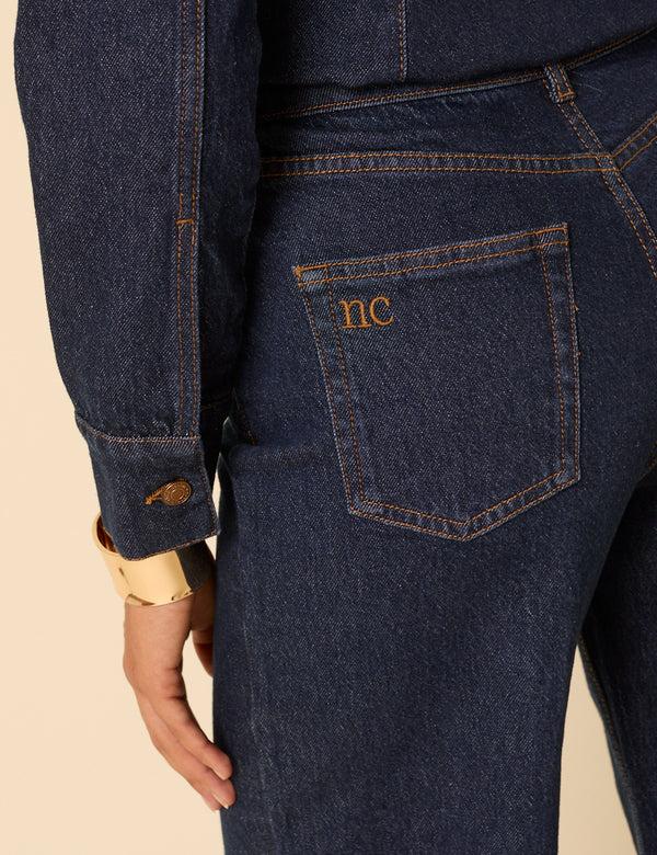 Nobody’s Child Dark Blue High Rise Stretch Wide Leg Jeans