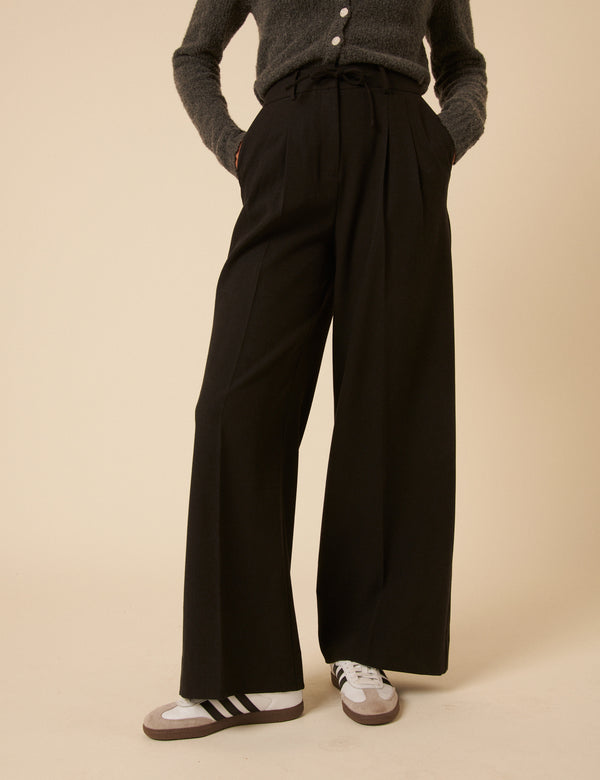 Nobody’s Child Dark Grey Wide Leg Tailored Trousers