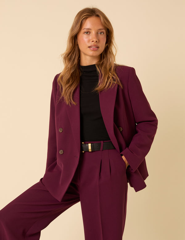 nobody’s child Deep Purple Double Breasted Tailored Blazer