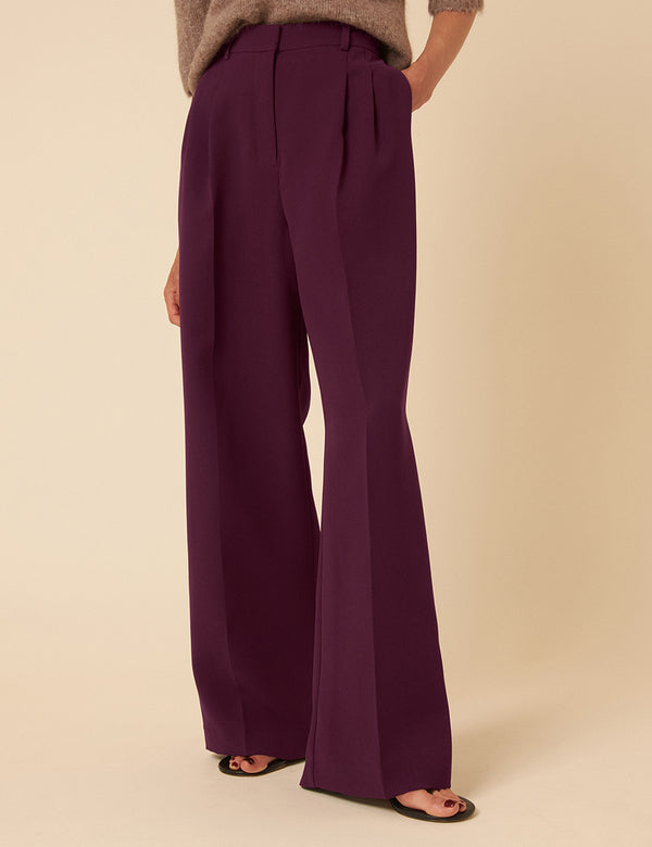 Nobody’s Child Deep Purple Jax Pleated Tailored Trousers