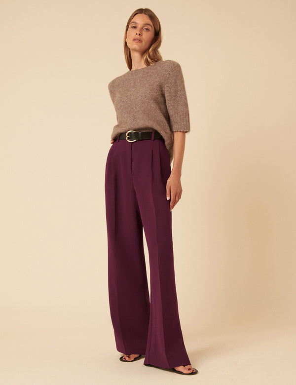 Nobody’s Child Deep Purple Jax Pleated Tailored Trousers