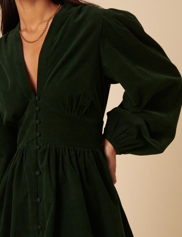 Nobody’s Child Forest Green Cord Starlight Mini Dress