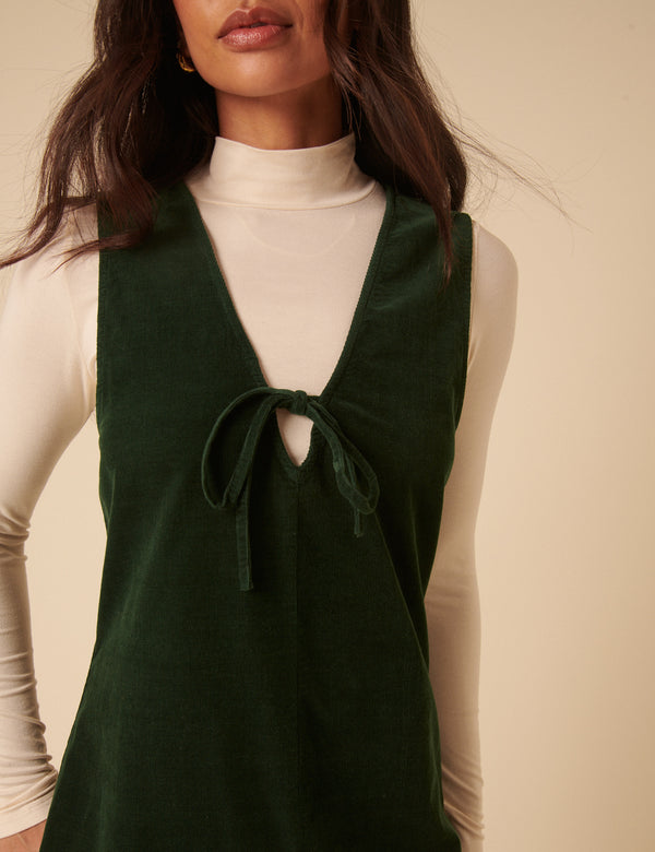 Nobody’s Child Forest Green Nila Pinafore Mini Dress