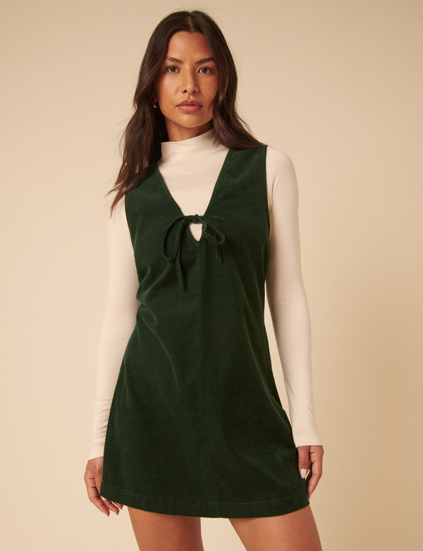 nobody’s child Forest Green Nila Pinafore Mini Dress
