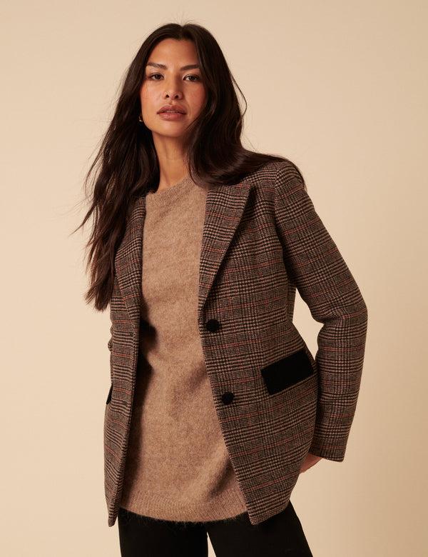 nobody’s child Heritage Check Single Breasted Blazer