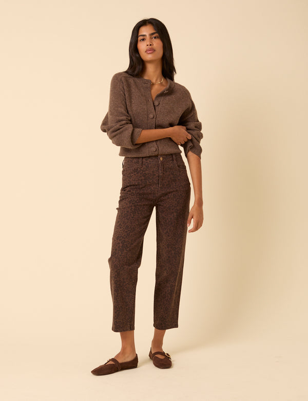 nobody’s child Leopard Print Mid Rise Camden Tapered Jeans