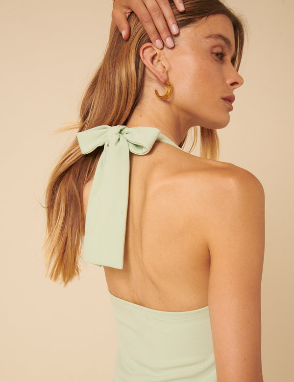 Nobody’s Child Mint Green Halter Neck Amie Midi Dress