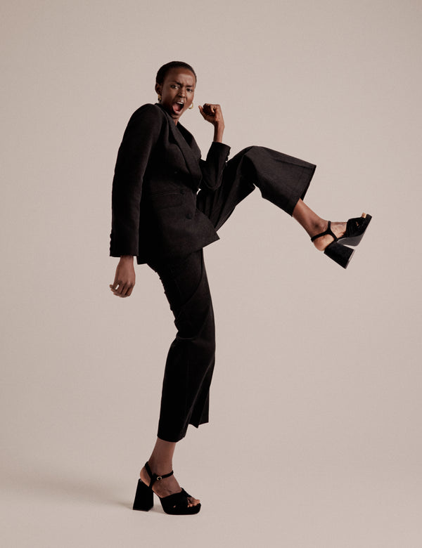 nobody’s child NC x Lisou Black Cord Double Breasted Tailored Blazer nobody’s child NC x Lisou Black Cord Double Breasted Tailored Blazer