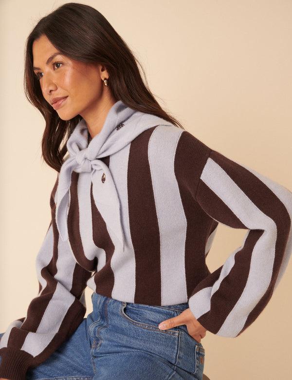 Nobody’s Child NC X TBCo Blue Floral Wool Triangle Scarf