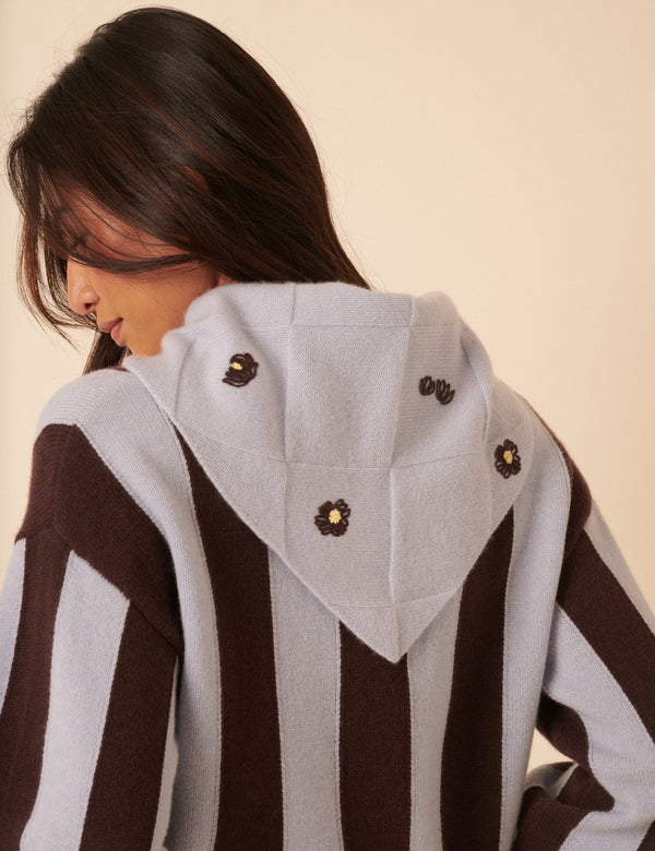 Nobody’s Child NC X TBCo Blue Floral Wool Triangle Scarf