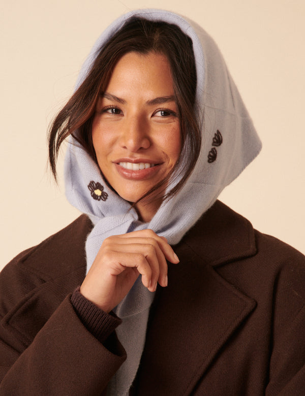 nobody’s child NC x TBCo Blue Floral Wool Triangle Scarf