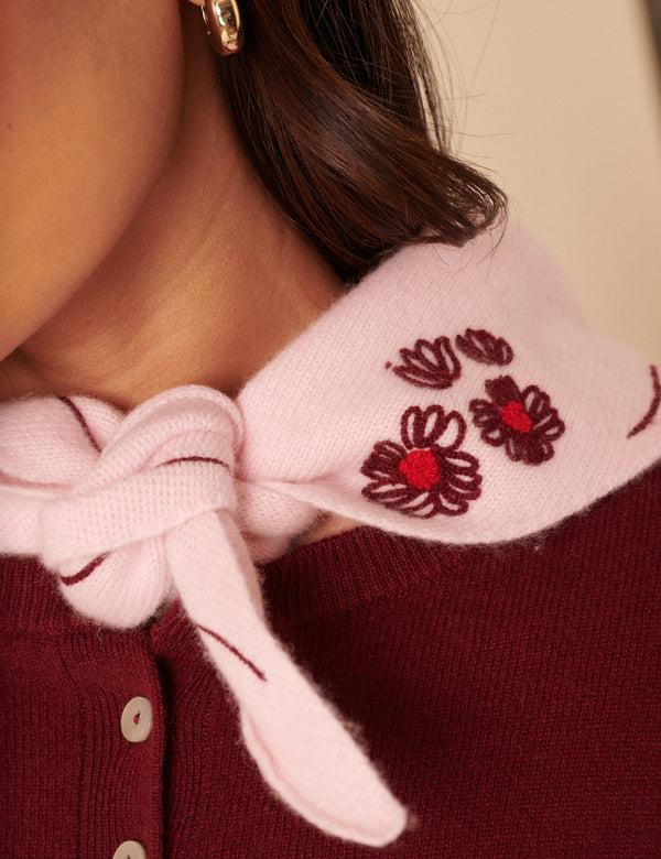 Nobody’s Child NC X TBCo Pink Floral Wool Triangle Scarf