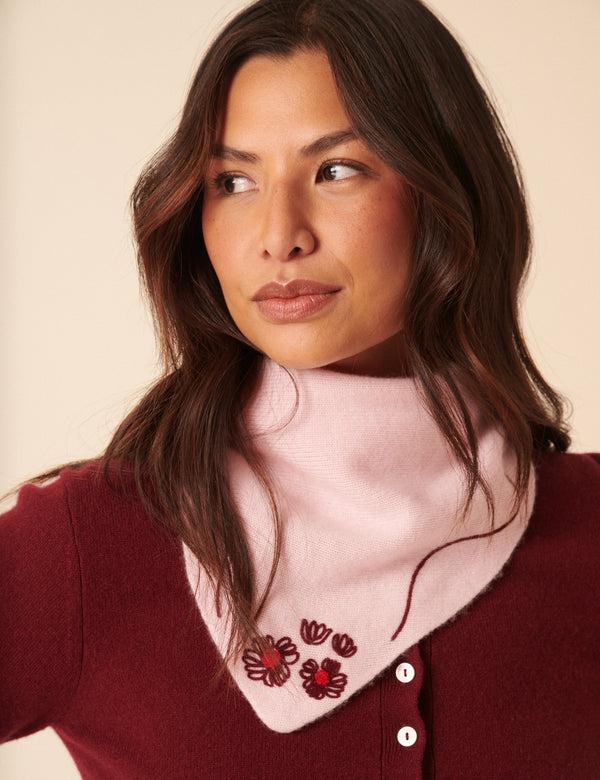 Nobody’s Child NC X TBCo Pink Floral Wool Triangle Scarf