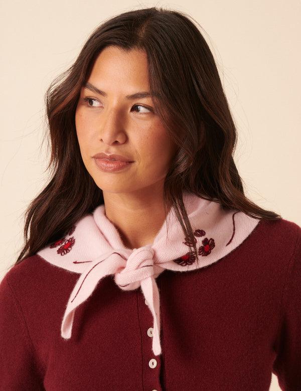 nobody’s child NC x TBCo Pink Floral Wool Triangle Scarf