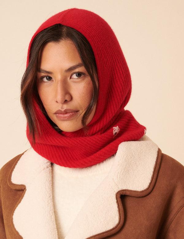 Nobody’s Child NC X TBCo Red Floral Wool Triangle Hood