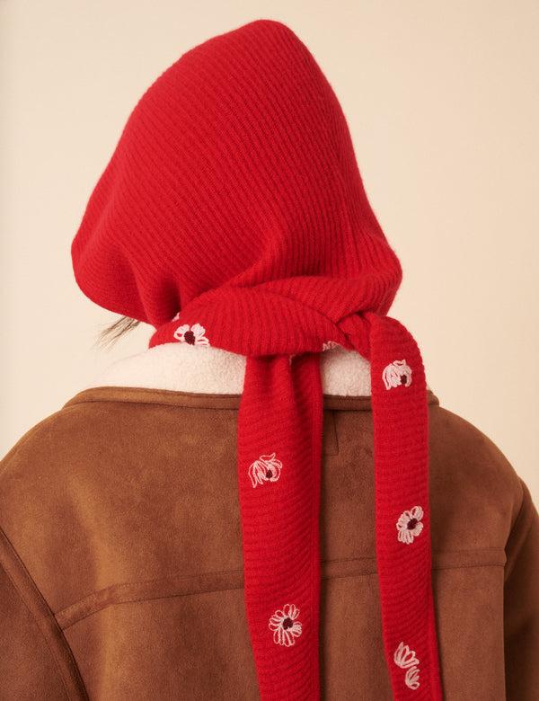 Nobody’s Child NC X TBCo Red Floral Wool Triangle Hood