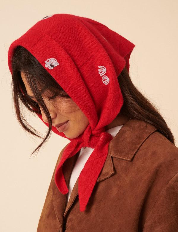 Nobody’s Child NC X TBCo Red Floral Wool Triangle Scarf