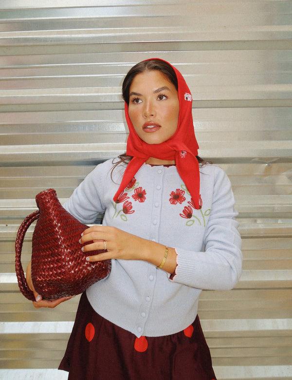 nobody’s child NC x TBCo Red Floral Wool Triangle Scarf