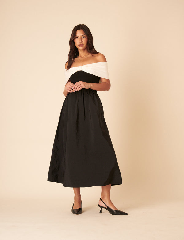 Nobody’s Child Black A-line Midi Skirt