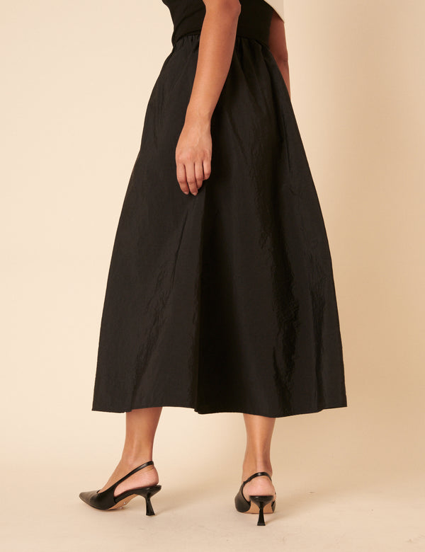 Nobody’s Child Black A-line Midi Skirt