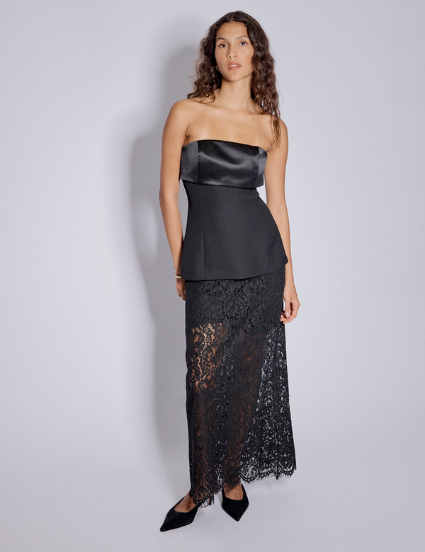 Nobody’s Child Black Bandeau Tailored Top