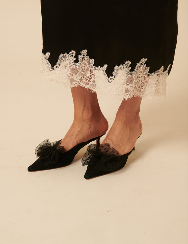 Nobody’s Child Black Bow Kitten Heel