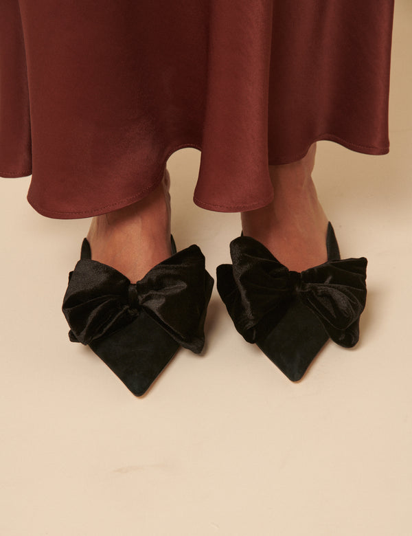 Nobody’s Child Black Bow Kitten Heel