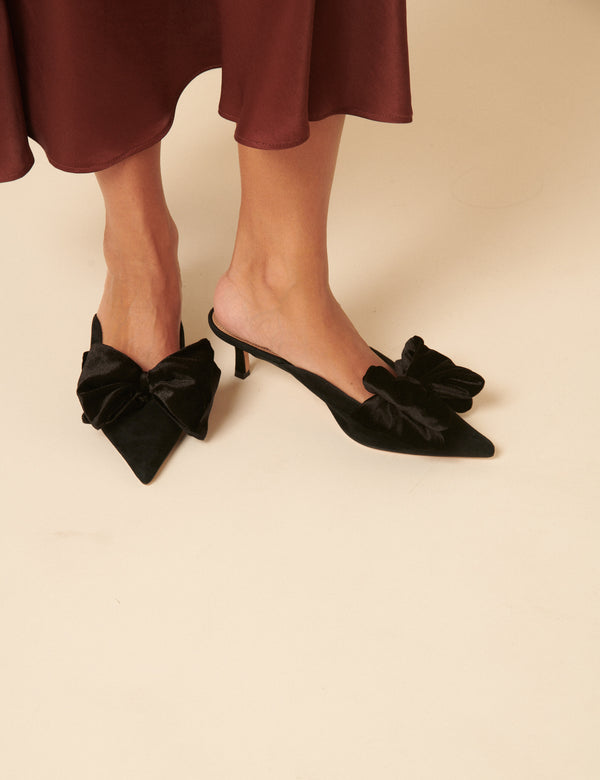nobody’s child Black Bow Kitten Heel