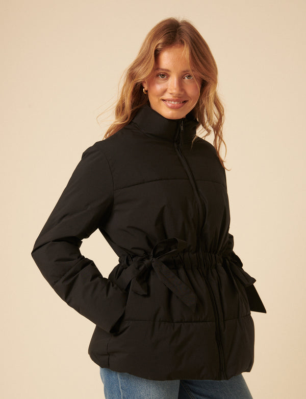 nobody’s child Black Bow Puffer Jacket