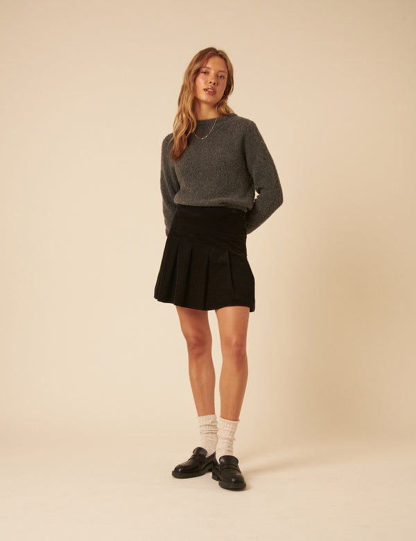 nobody’s child Black Box Pleated Cord Mini Skirt