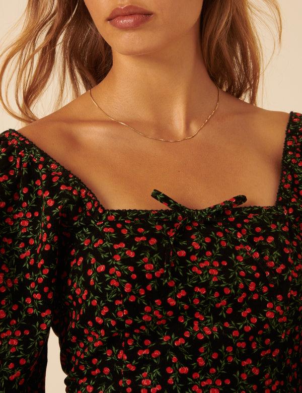 Nobody’s Child Black Cherry Print Raya Mini Dress