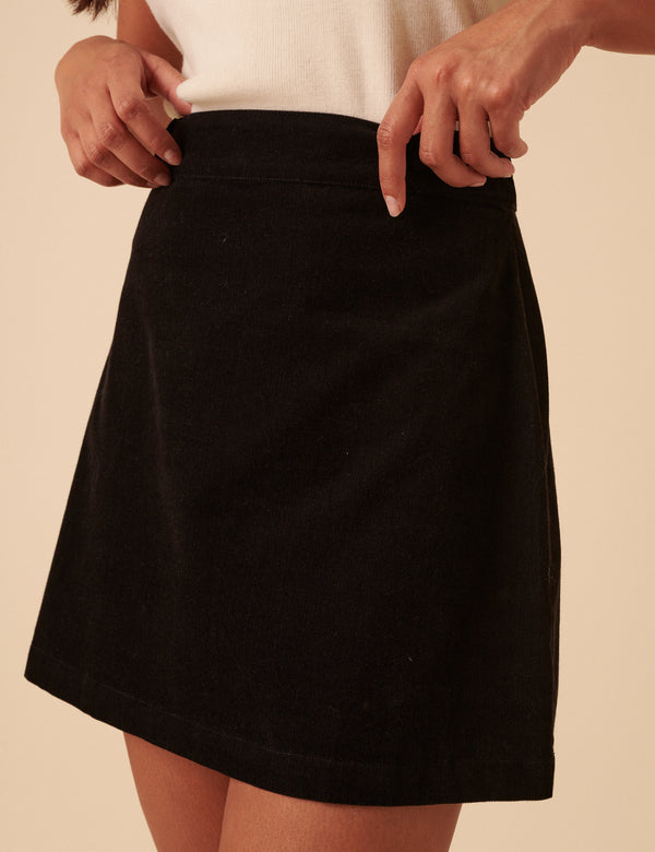 Nobody’s Child Black Cord Mini Skirt