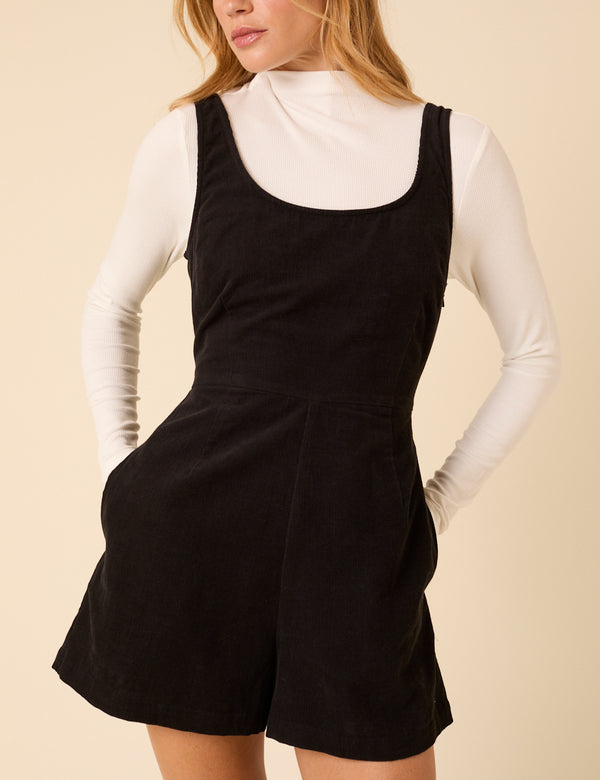 nobody’s child Black Cord Playsuit