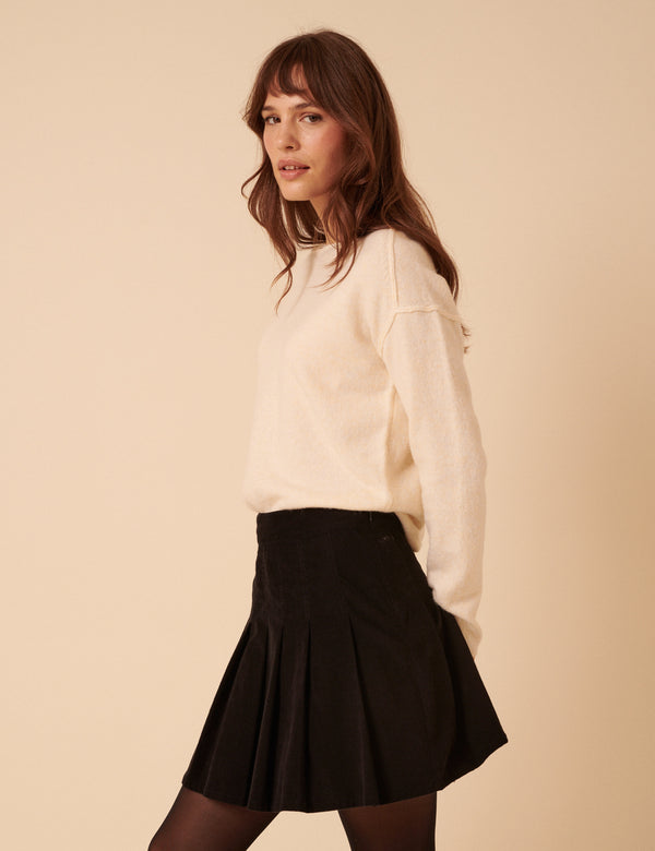 Nobody’s Child Black Cord Pleated Mini Skirt