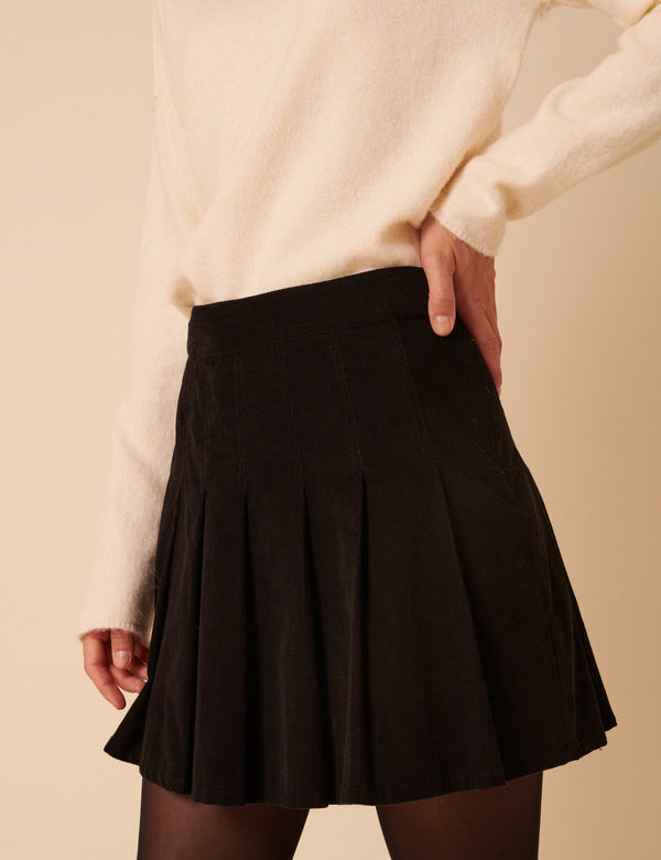 nobody’s child Black Cord Pleated Mini Skirt