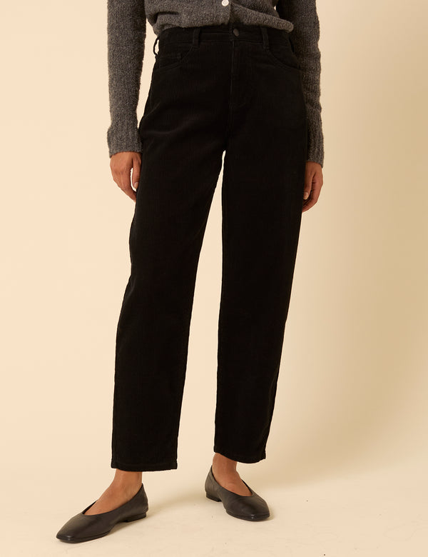 Nobody’s Child Black Cord Putney Barrel Leg Jeans