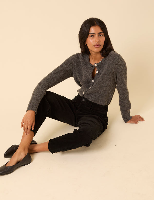 Nobody’s Child Black Cord Putney Barrel Leg Jeans