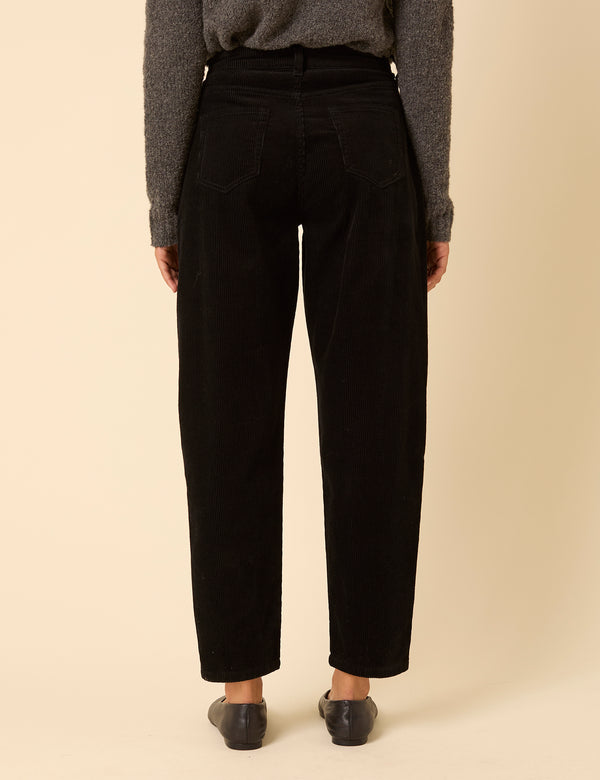Nobody’s Child Black Cord Putney Barrel Leg Jeans