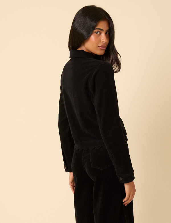 Nobody’s Child Black Cord Scallop Trim Jacket
